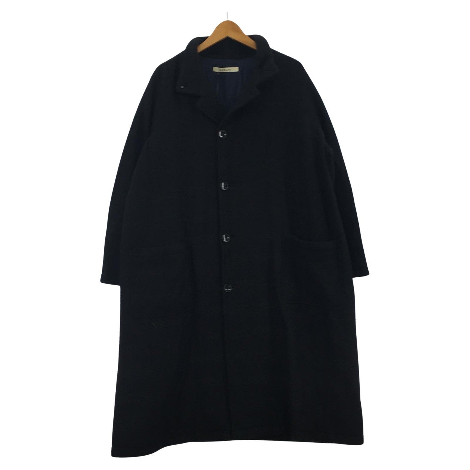 ジャケット SUSURI 23AW アルパカ ウール ブレンドトゥーループコート 1 ブラック