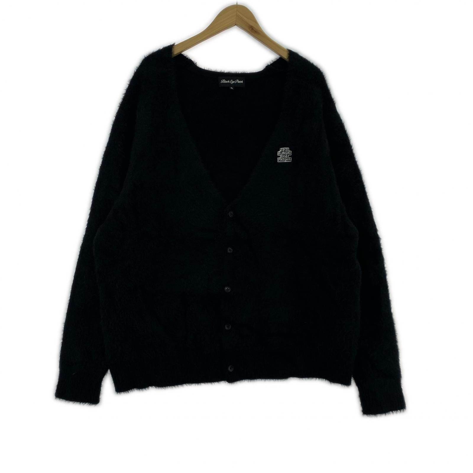 カーディガン OG LABEL SHAGGY CARDIGAN BLACK ブラック