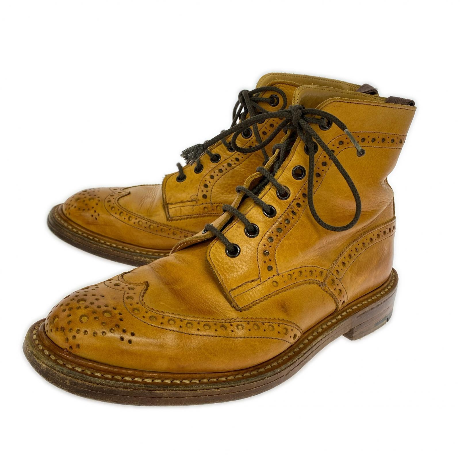 ブーツ Tricker's SHIPS別注 ウィングチップ レースアップブーツ キャメル ブラウン