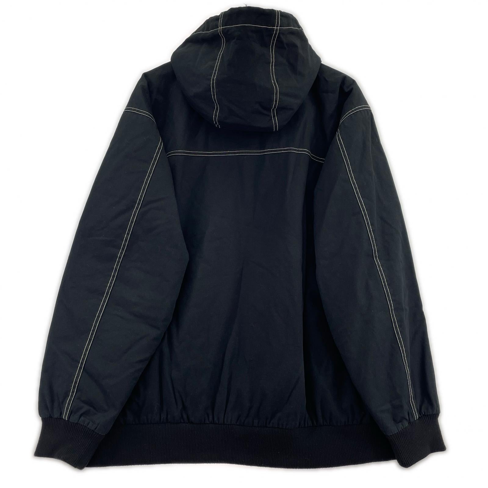 ジャケット WASHED CANVAS HOODED JACKET L L ブラック