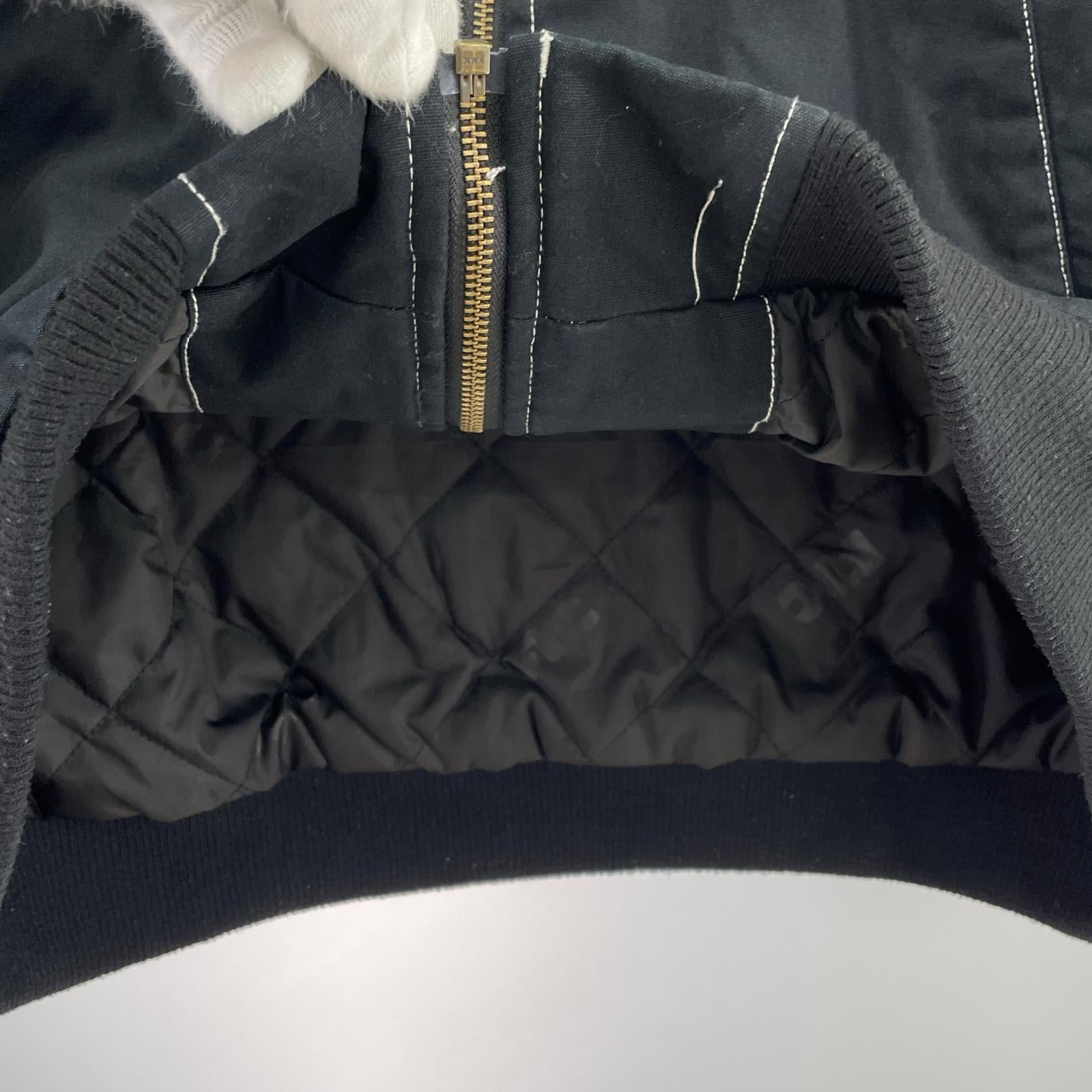 ジャケット WASHED CANVAS HOODED JACKET L L ブラック