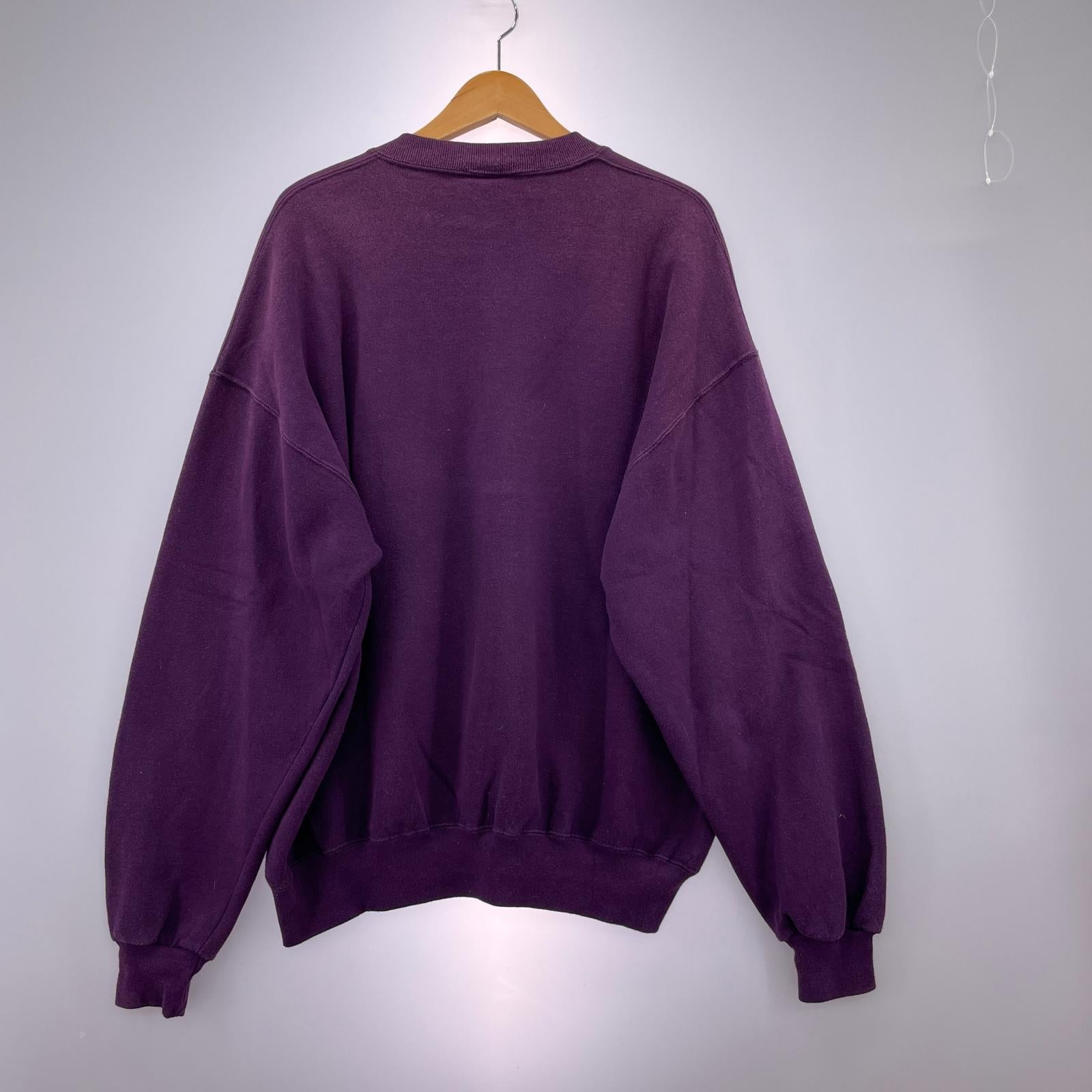 スウェット 90s/USA製/BLANKスウェット/BUR (XL) パープル
