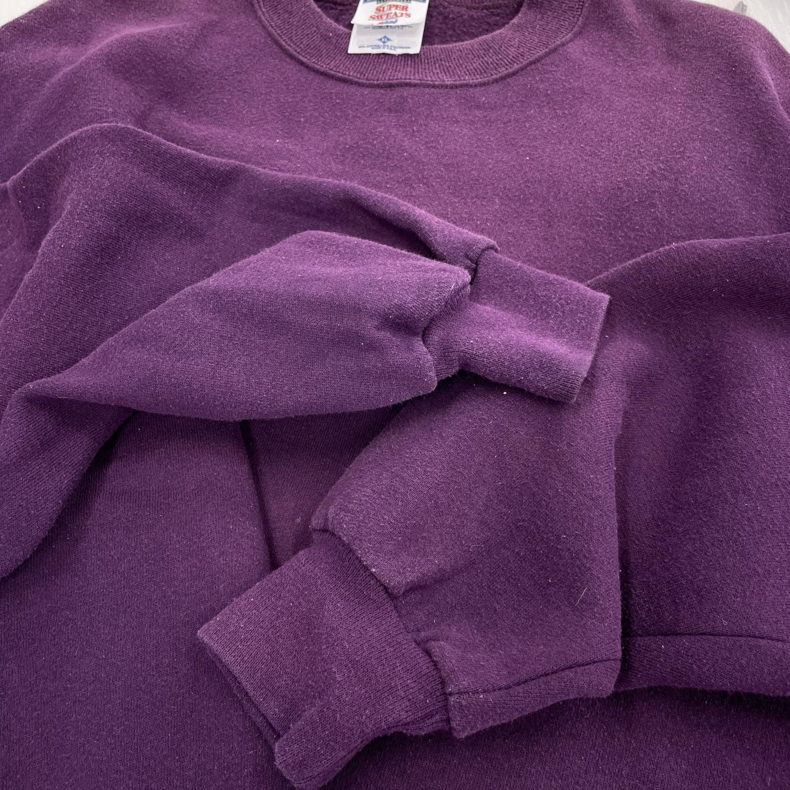 スウェット 90s/USA製/BLANKスウェット/BUR (XL) パープル