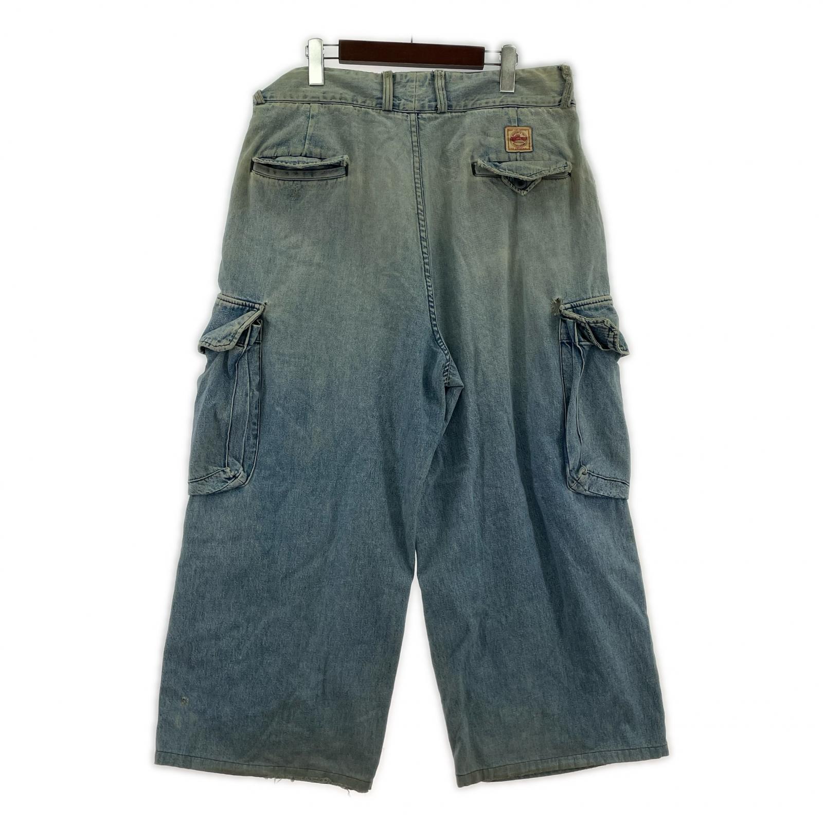 デニムパンツ RRL 90S 初期3つ星 デニムカーゴパンツ ブルー