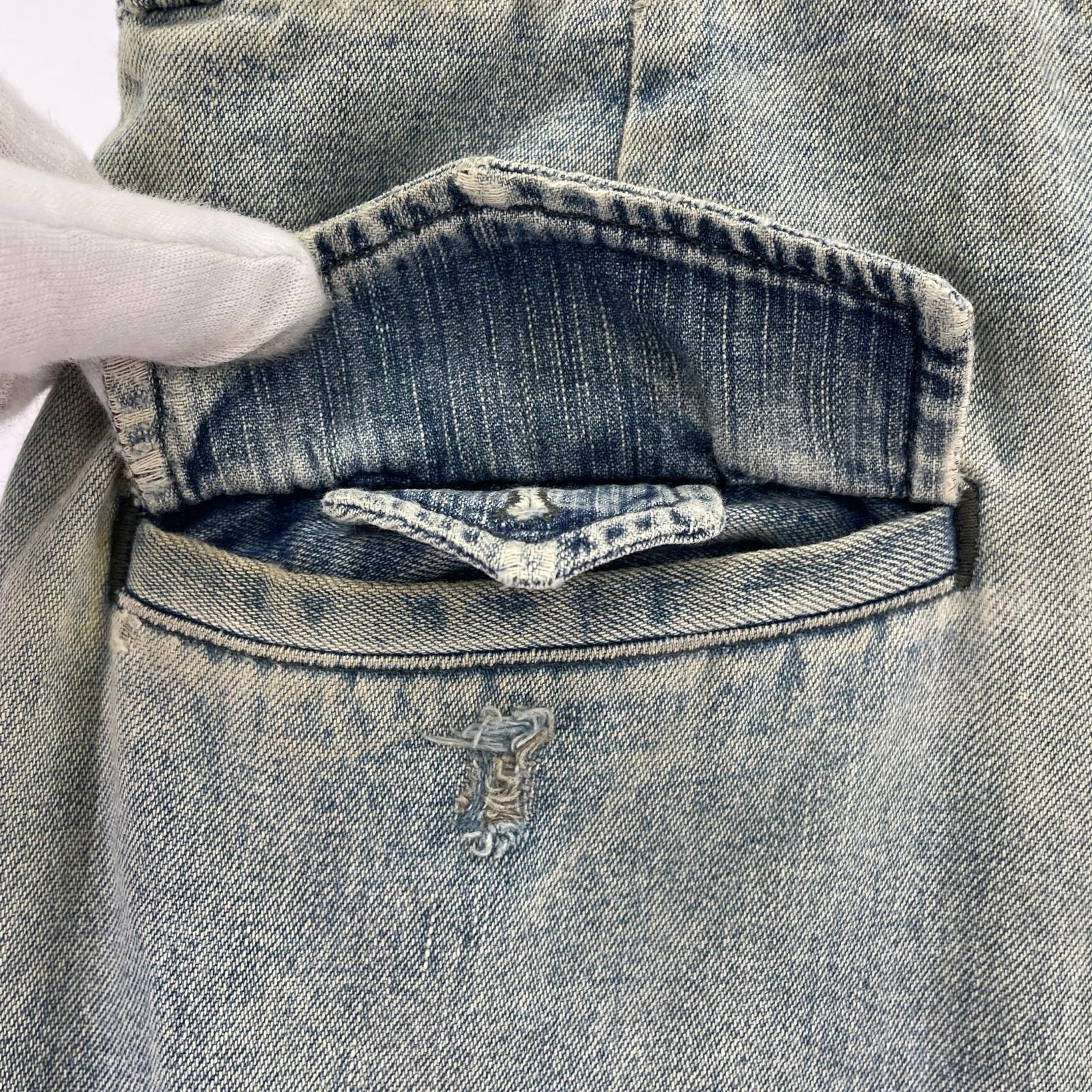 デニムパンツ RRL 90S 初期3つ星 デニムカーゴパンツ ブルー