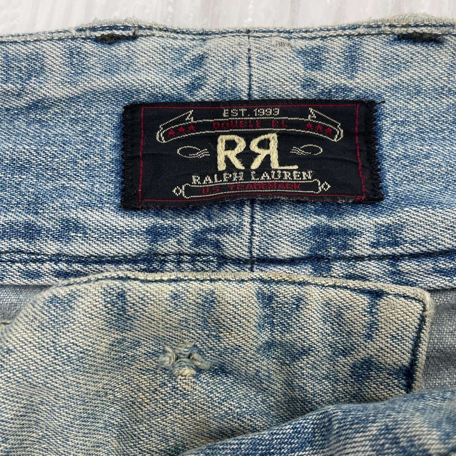 デニムパンツ RRL 90S 初期3つ星 デニムカーゴパンツ ブルー