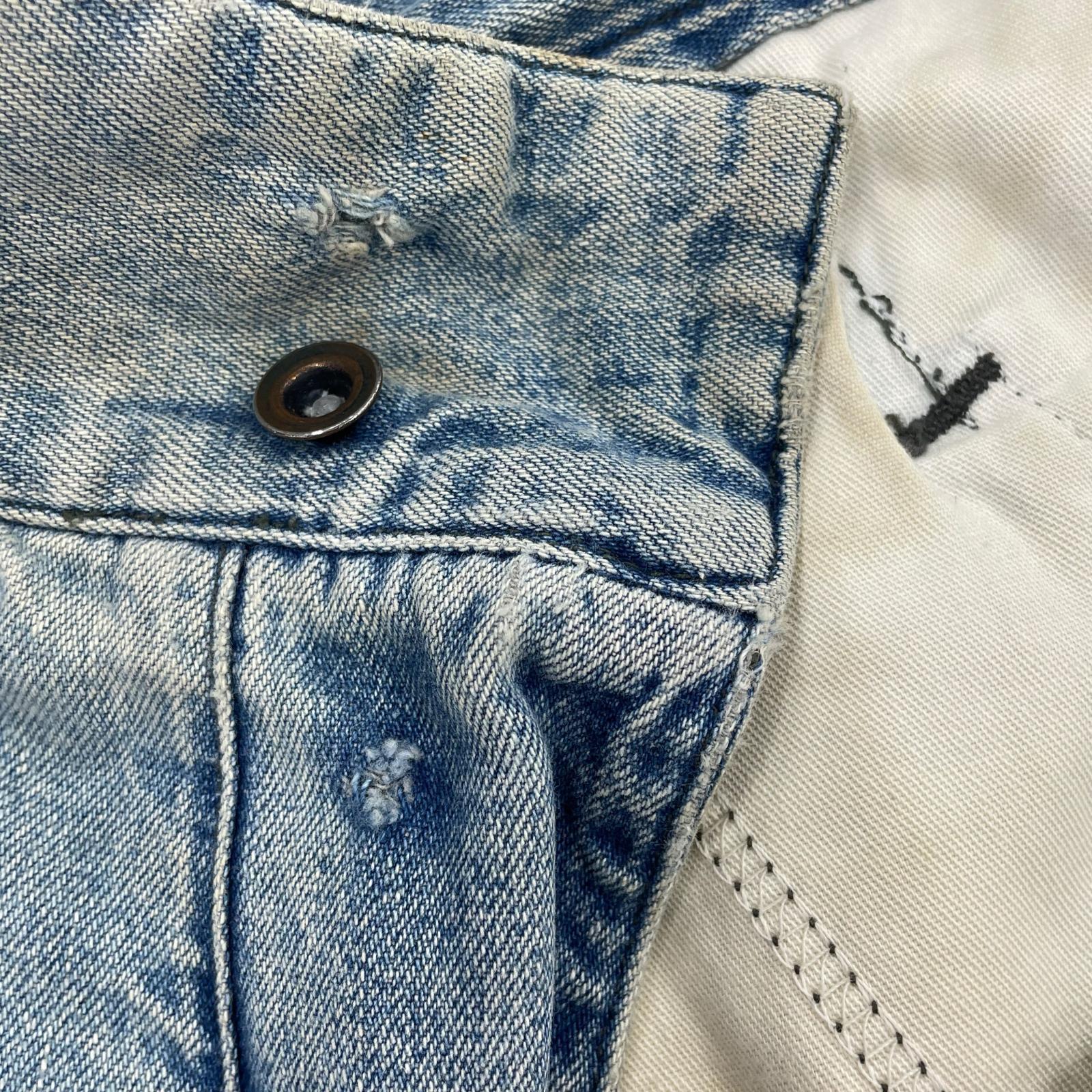デニムパンツ RRL 90S 初期3つ星 デニムカーゴパンツ ブルー