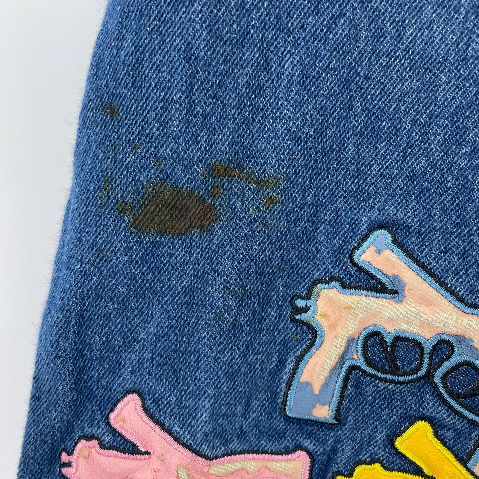 デニムパンツ GALFY チャカパッチ 青 (XL)