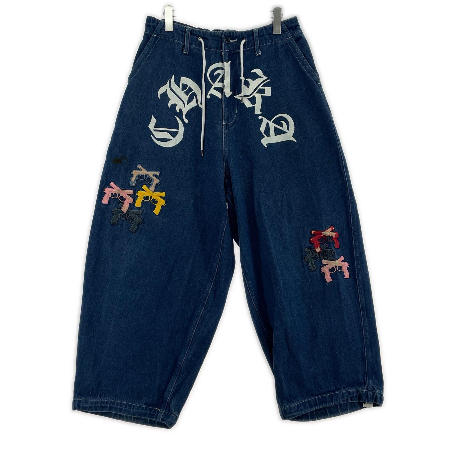 デニムパンツ GALFY チャカパッチ 青 (XL)