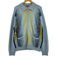 ニット 22SS Gradient Stripe Zip Up Cardigan M ブルー