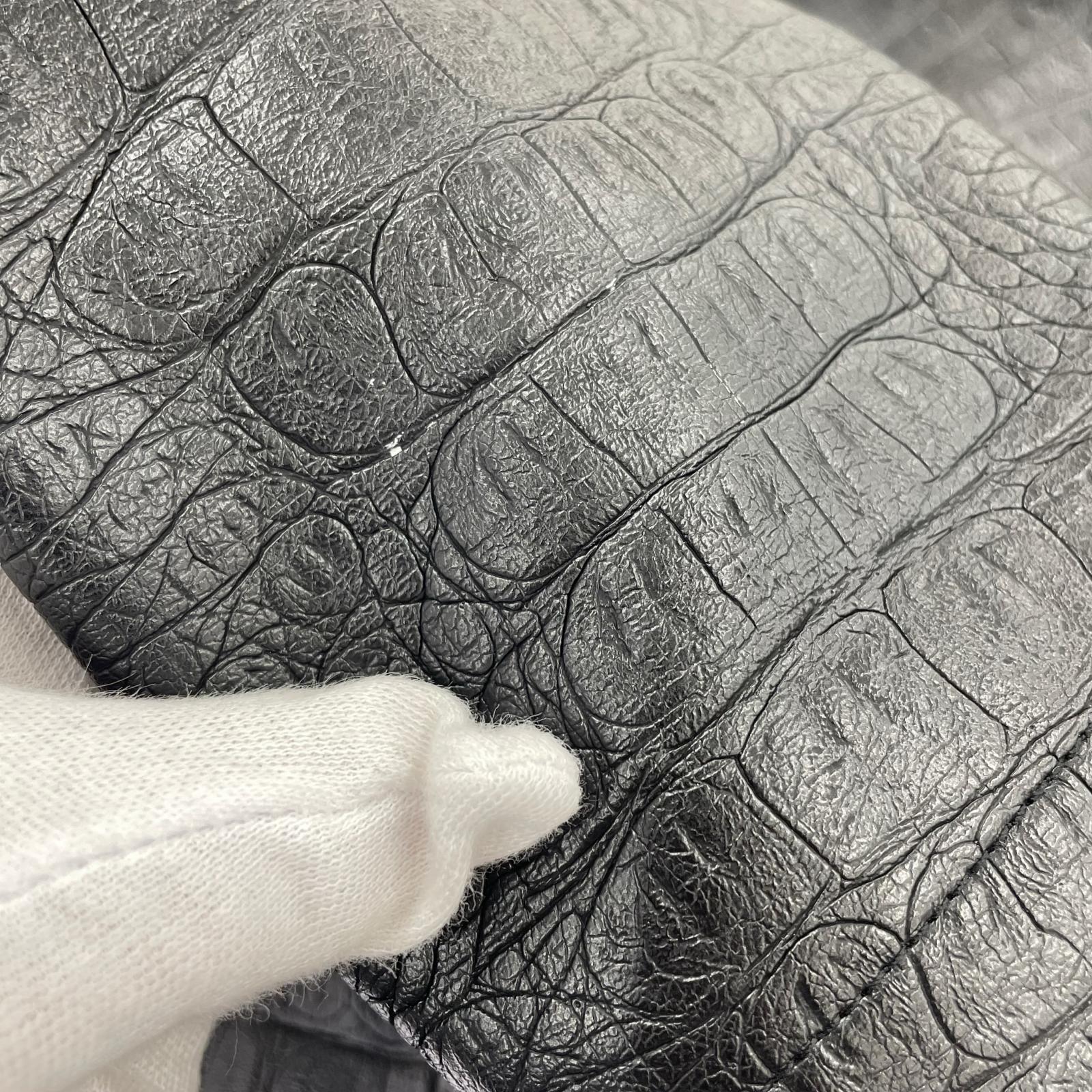 レザージャケット Supreme 22SS Faux Croc Car Coat フェイククロコカバーオール M 黒 M ブラック