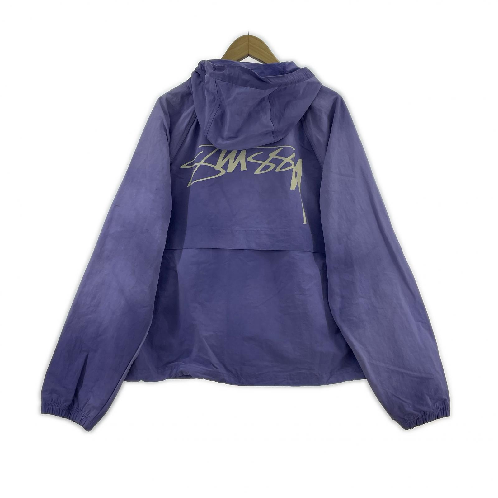 ジャケット STUSSY BEACH SHELL WAVE DYE GRAPE シェルジャケット M 紫 M パープル