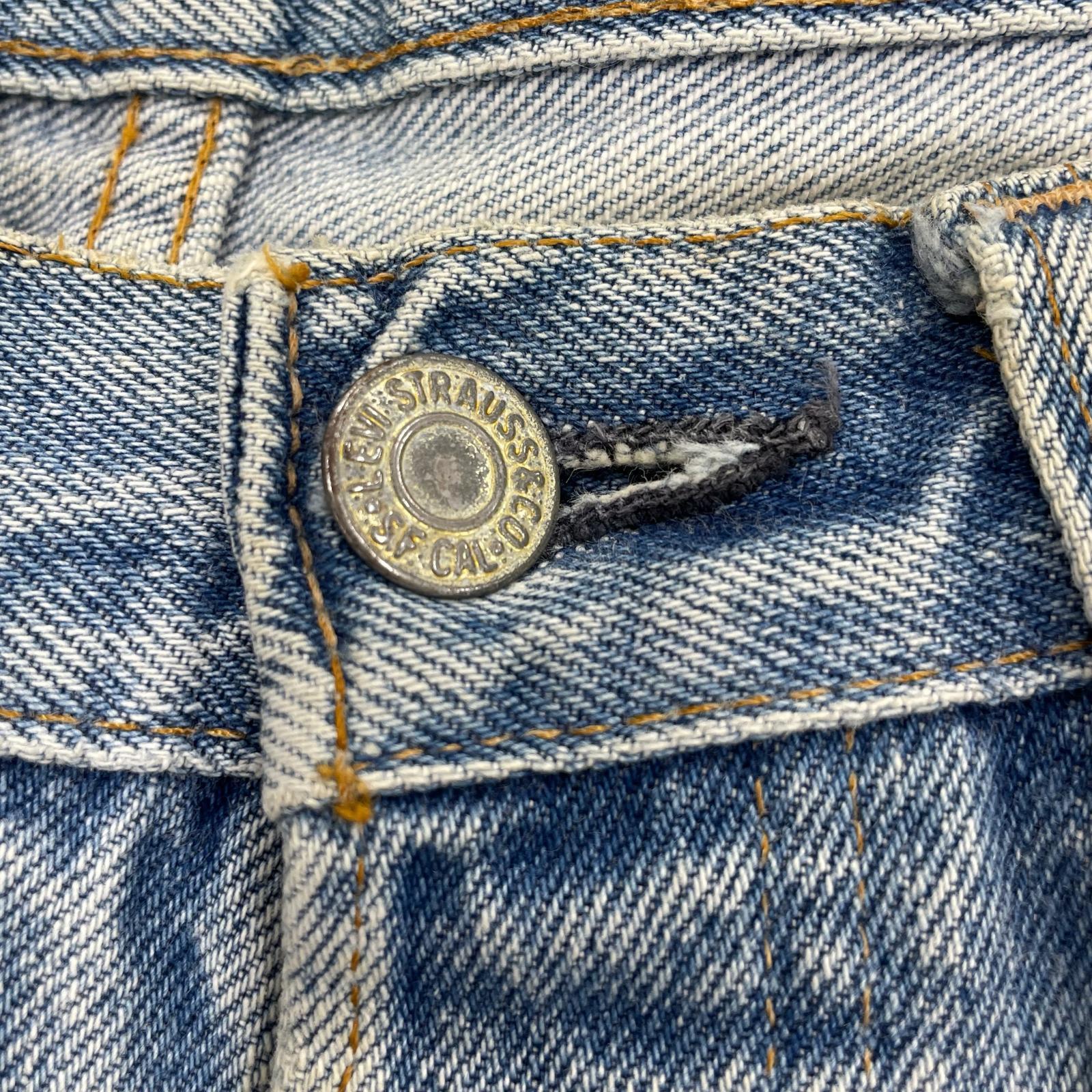 デニムパンツ 70s 66後期 スモールE ボタン裏6 グレー