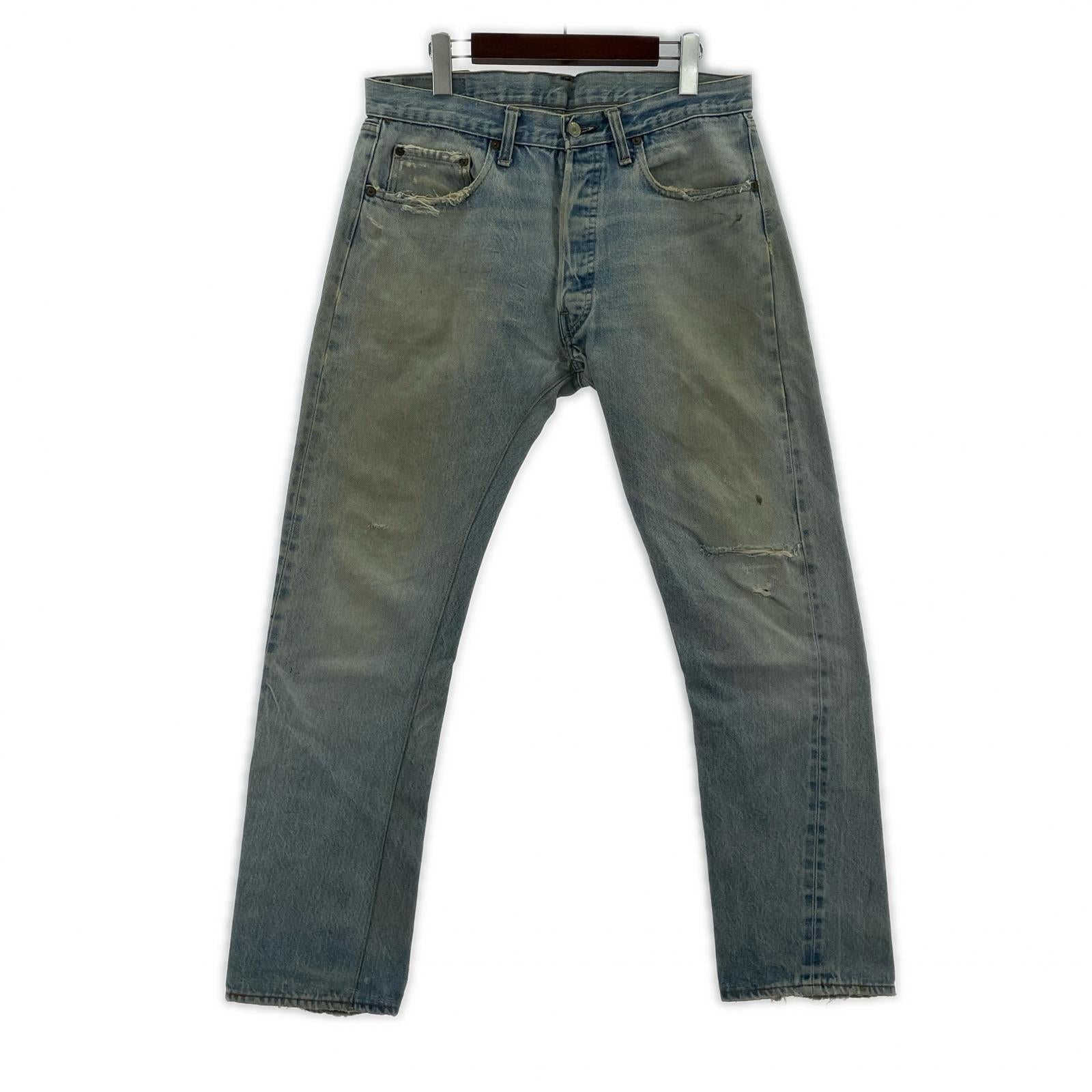 デニムパンツ 70s 66後期 スモールE ボタン裏6 グレー