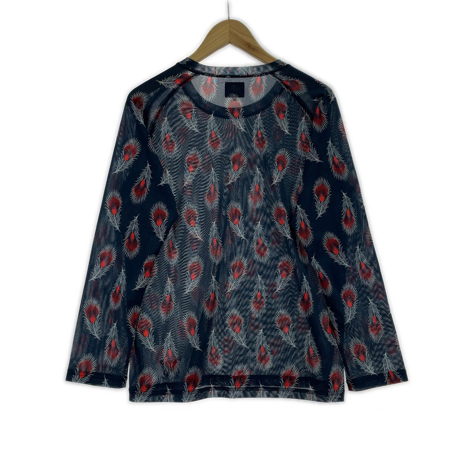 長袖Ｔシャツ セカンドスキン XS 総柄 NVY ネイビー