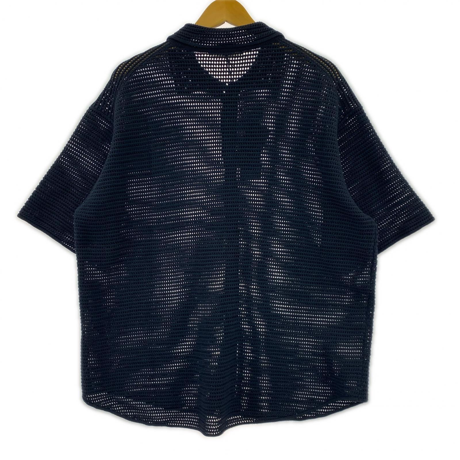 半袖シャツ COTTON MESH KNIT HALF SLEEVED SHIRT-3 3 ネイビー