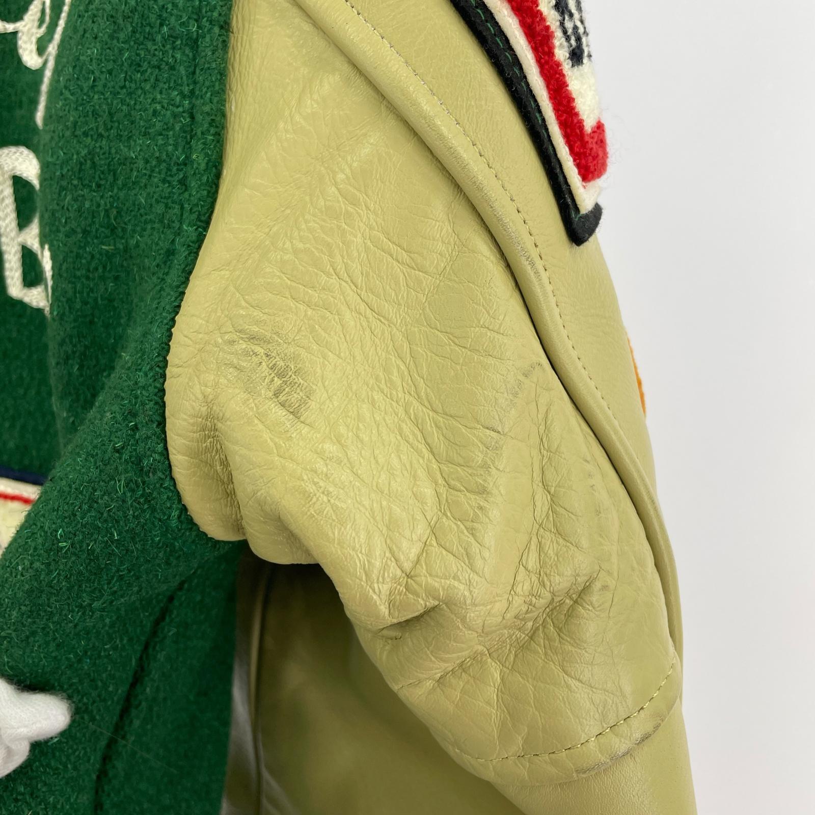 ジャケット 東洋 Whitesville ロードランナー フルデコ スタジャン 36 緑 36 グリーン