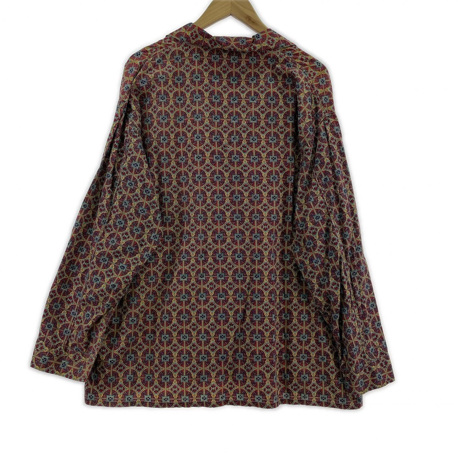 長袖シャツ 60s BRENT 総柄開襟シャツ レッド