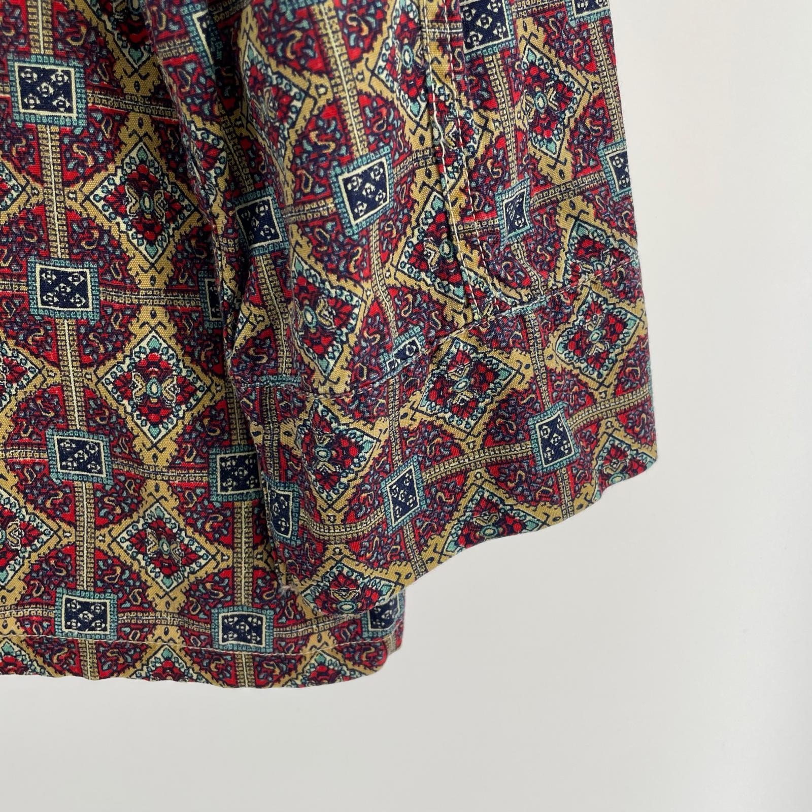 長袖シャツ 60s BRENT 総柄開襟シャツ レッド