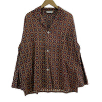 長袖シャツ 60s BRENT 総柄開襟シャツ レッド