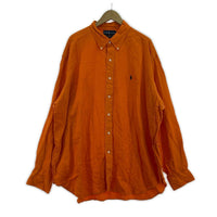長袖シャツ 90s RALPH LAWREN シルクリネンBDシャツ オレンジ オレンジ