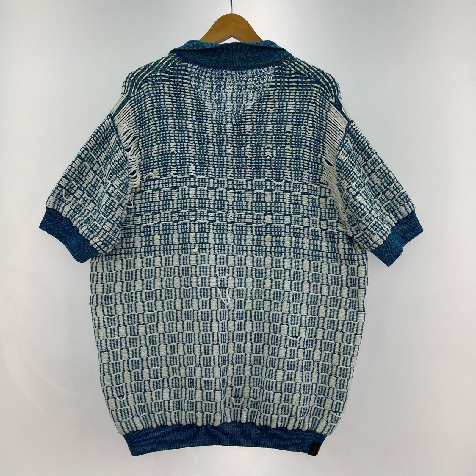 ポロシャツ ニットポロ WHT BLU (M) M ブルー