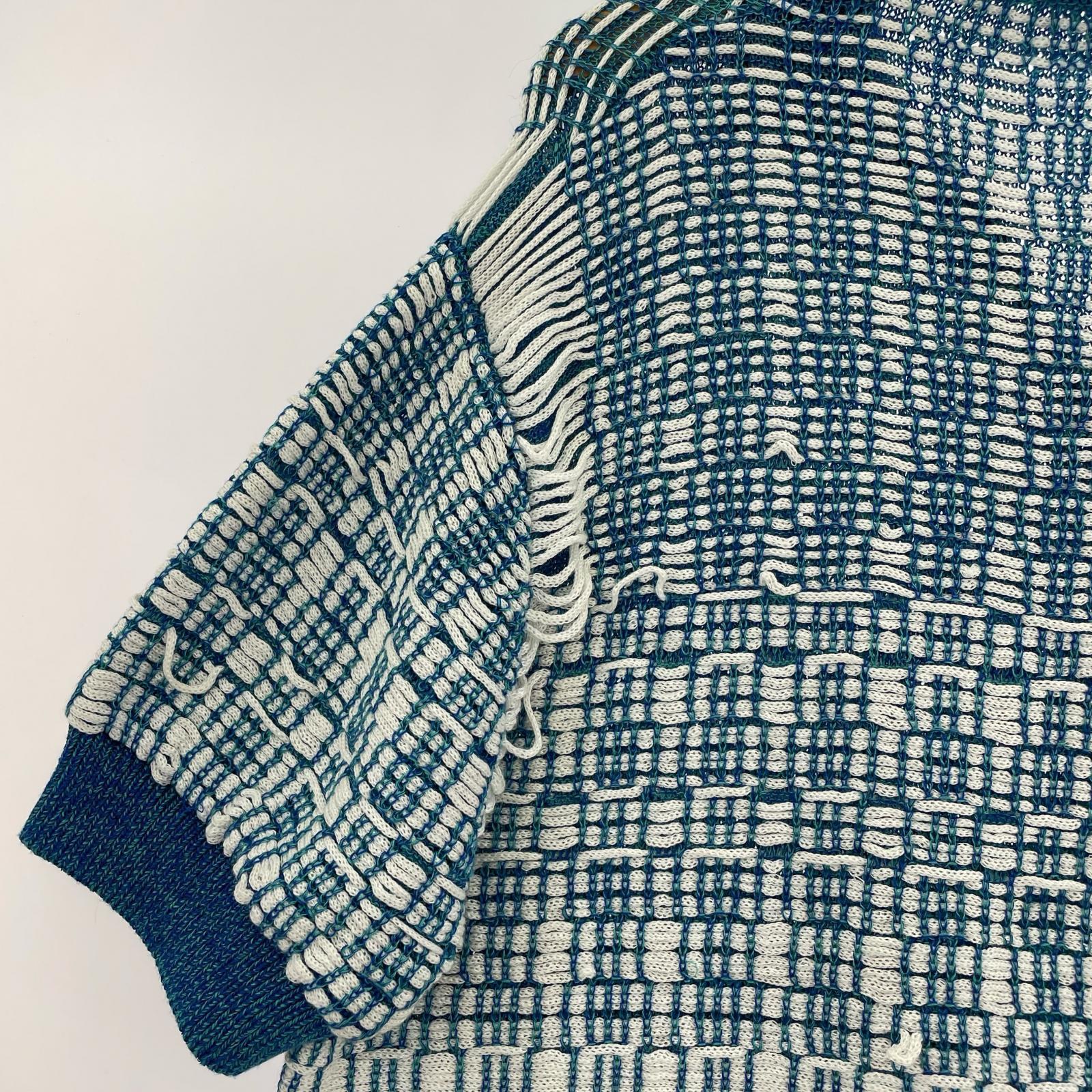 ポロシャツ ニットポロ WHT BLU (M) M ブルー