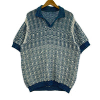 ポロシャツ ニットポロ WHT BLU (M) M ブルー