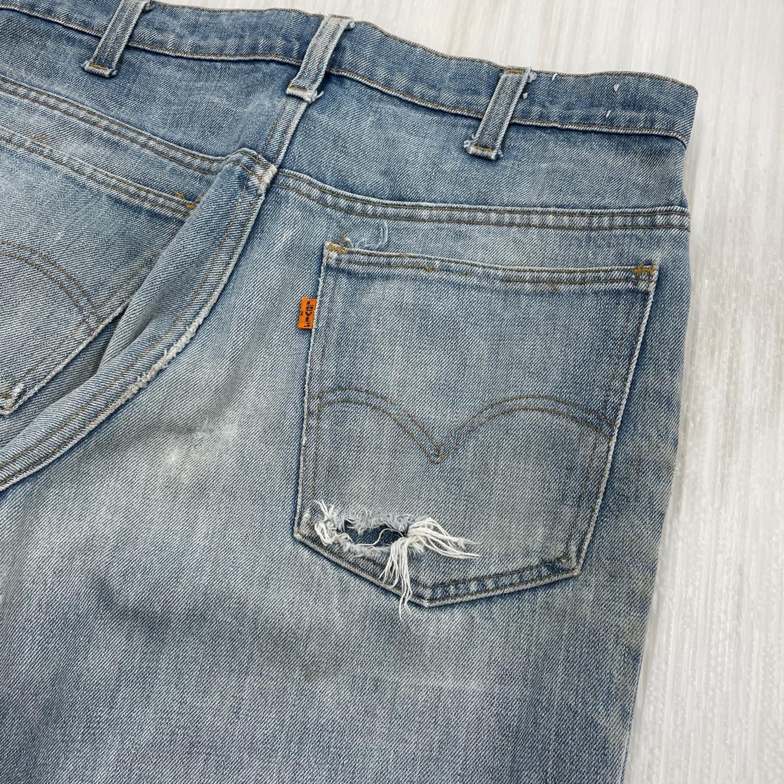 デニムパンツ 646 70s オレタブ ボタン23 42TALON 33 ブルー