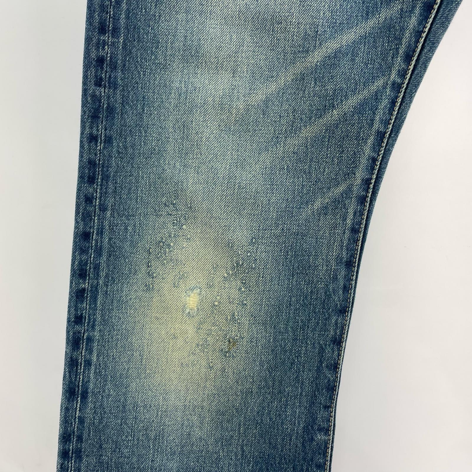 デニムパンツ ストレートデニムパンツ スタッツ 32 ブルー