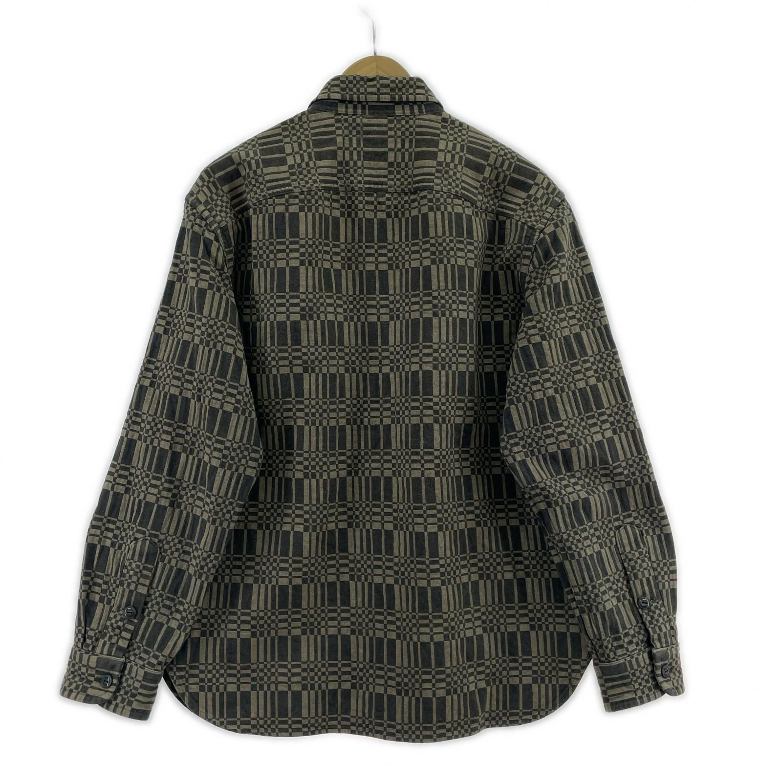 長袖シャツ RRL ジャガード織り 総柄シャツ M グレー