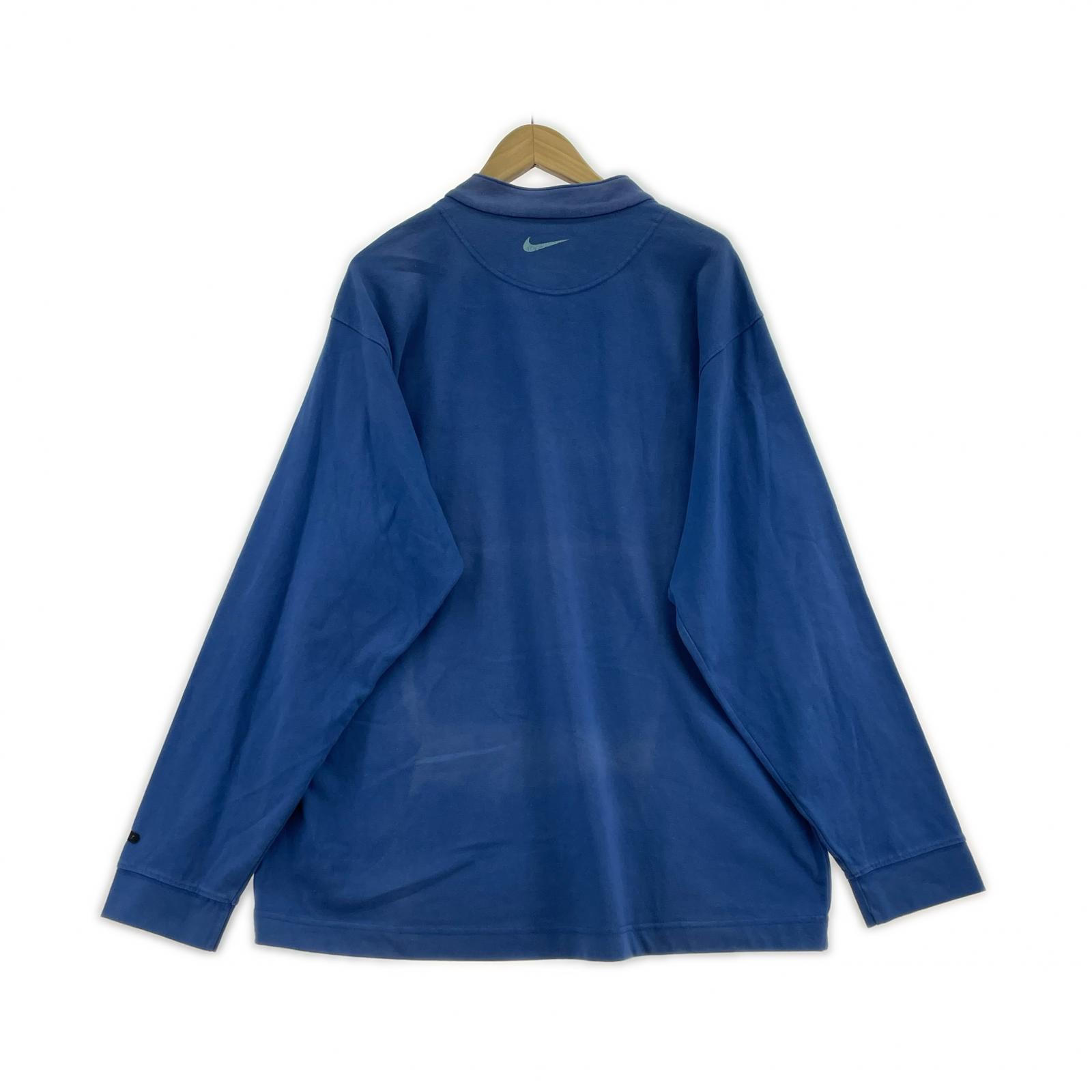 長袖Ｔシャツ ACG 90s ハーフボタンカットソー 青(XL) ブルー