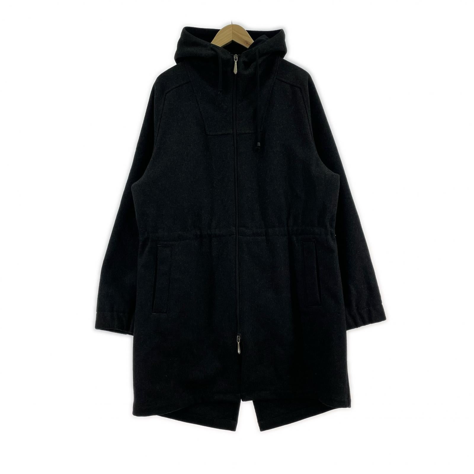 ジャケット 90s Wool Hooded Coat 灰 (M) M グレー