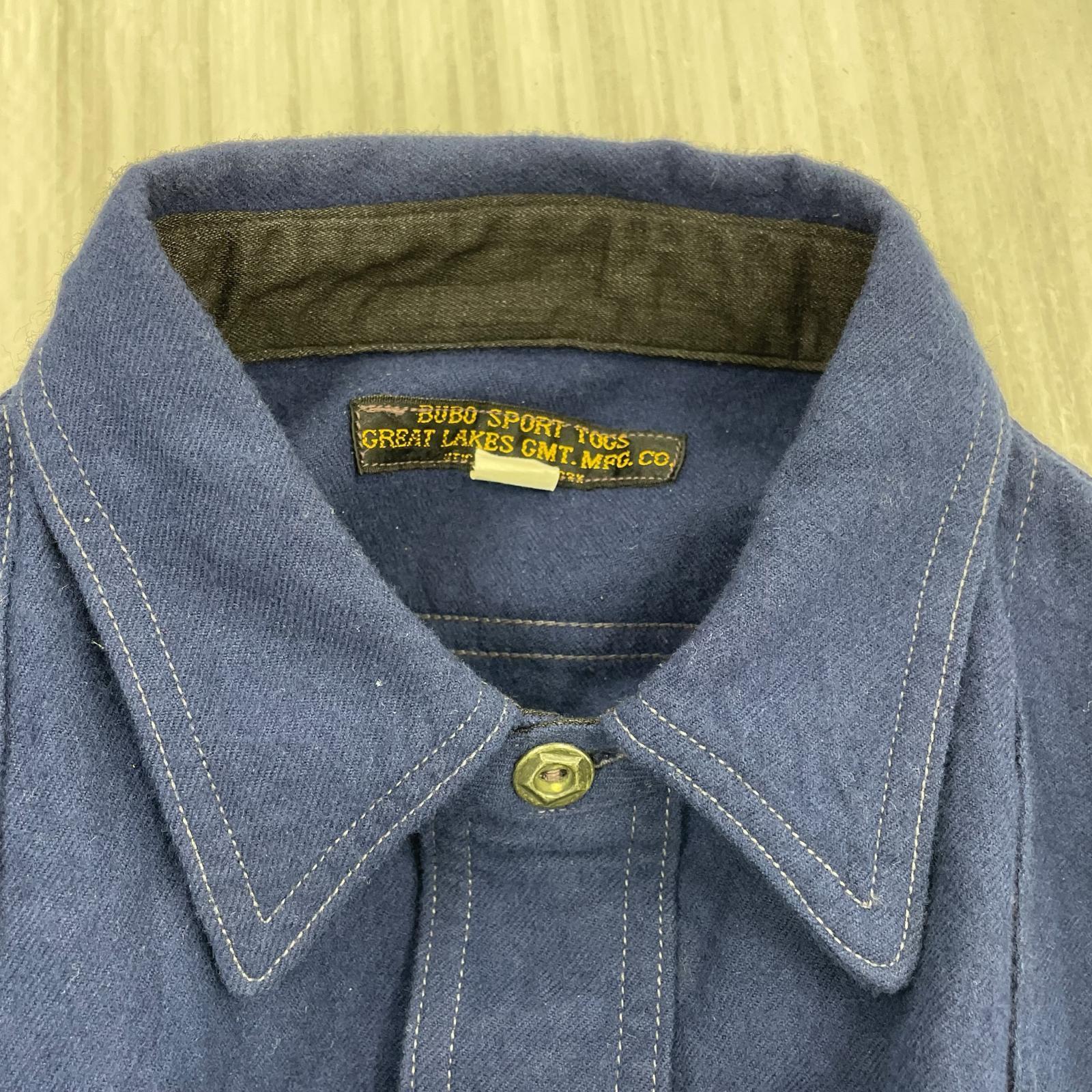 長袖シャツ GREAT LAKES GMT.MFG.CO. ウール 紺 (15)