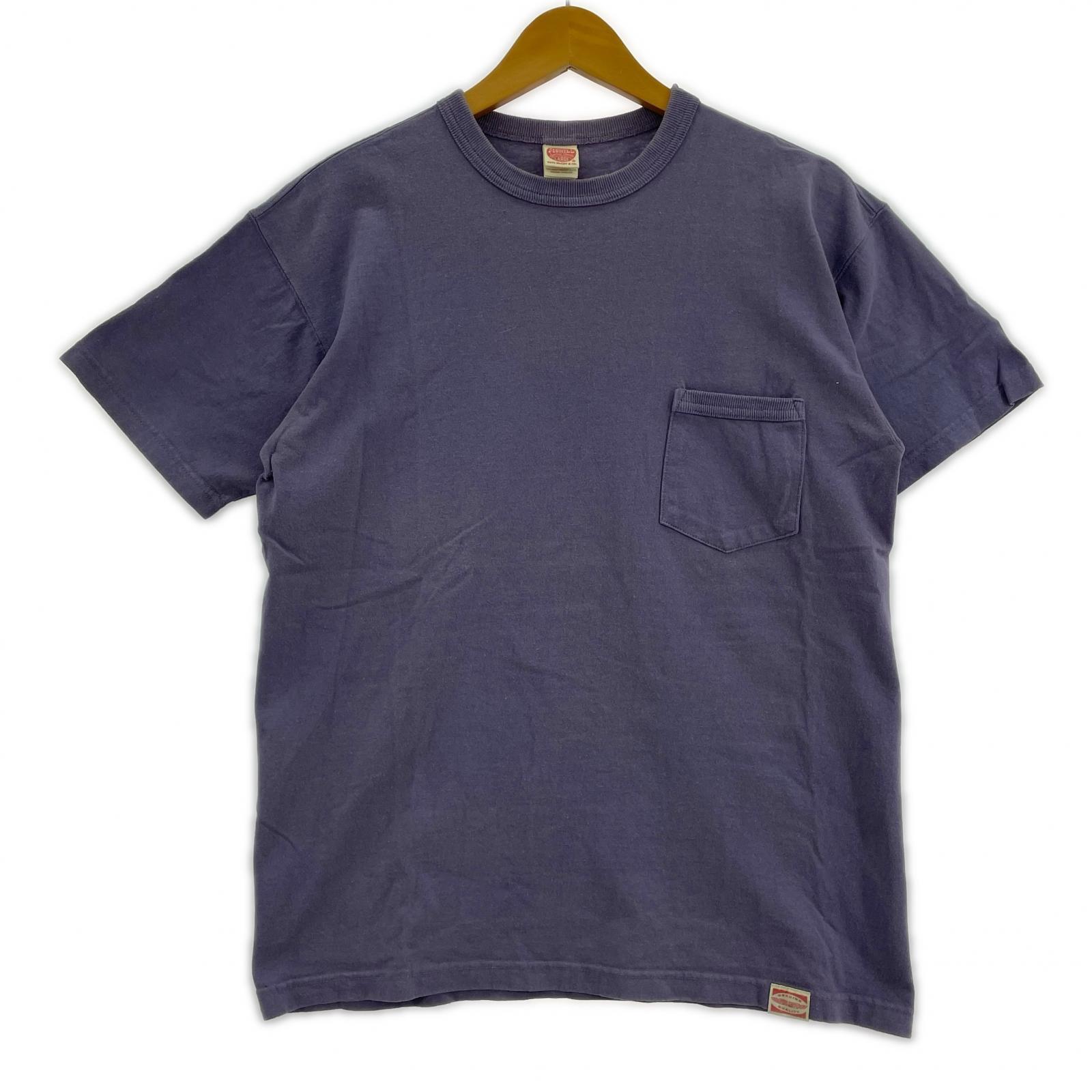 半袖Ｔシャツ ポケT 無地 紫 (L) L パープル