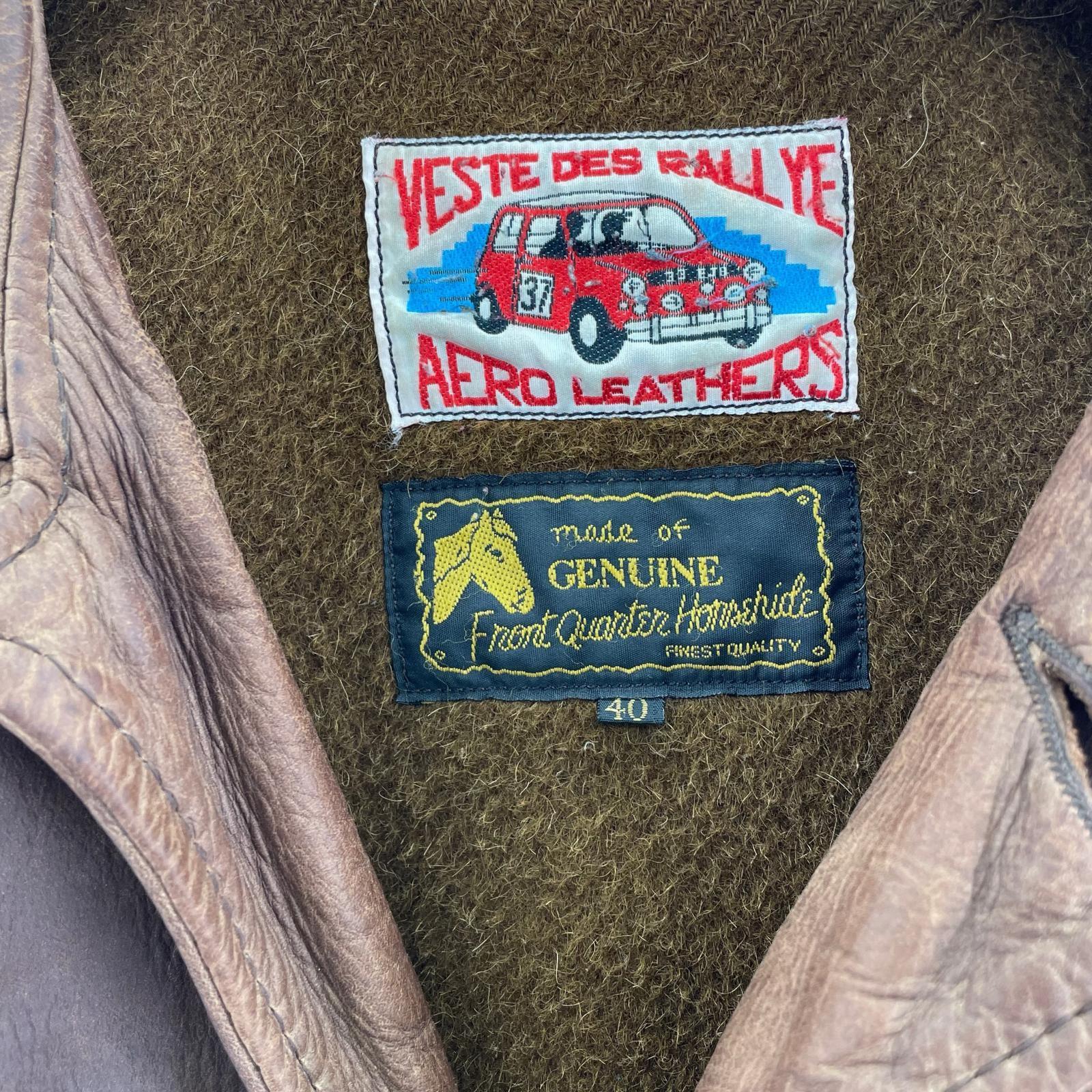 レザージャケット AERO LEATHER レザーカーコート 40 茶 40 ブラウン