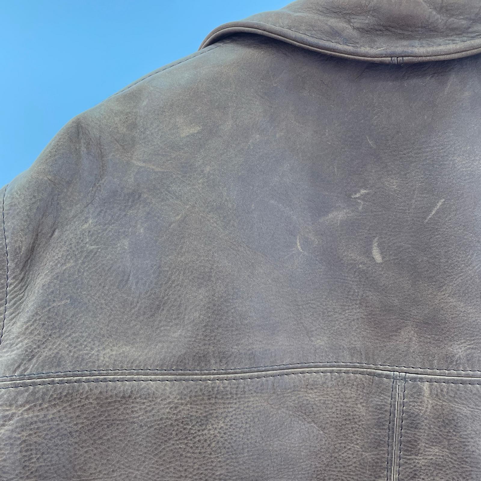 レザージャケット AERO LEATHER レザーカーコート 40 茶 40 ブラウン