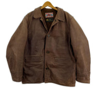 レザージャケット AERO LEATHER レザーカーコート 40 茶 40 ブラウン