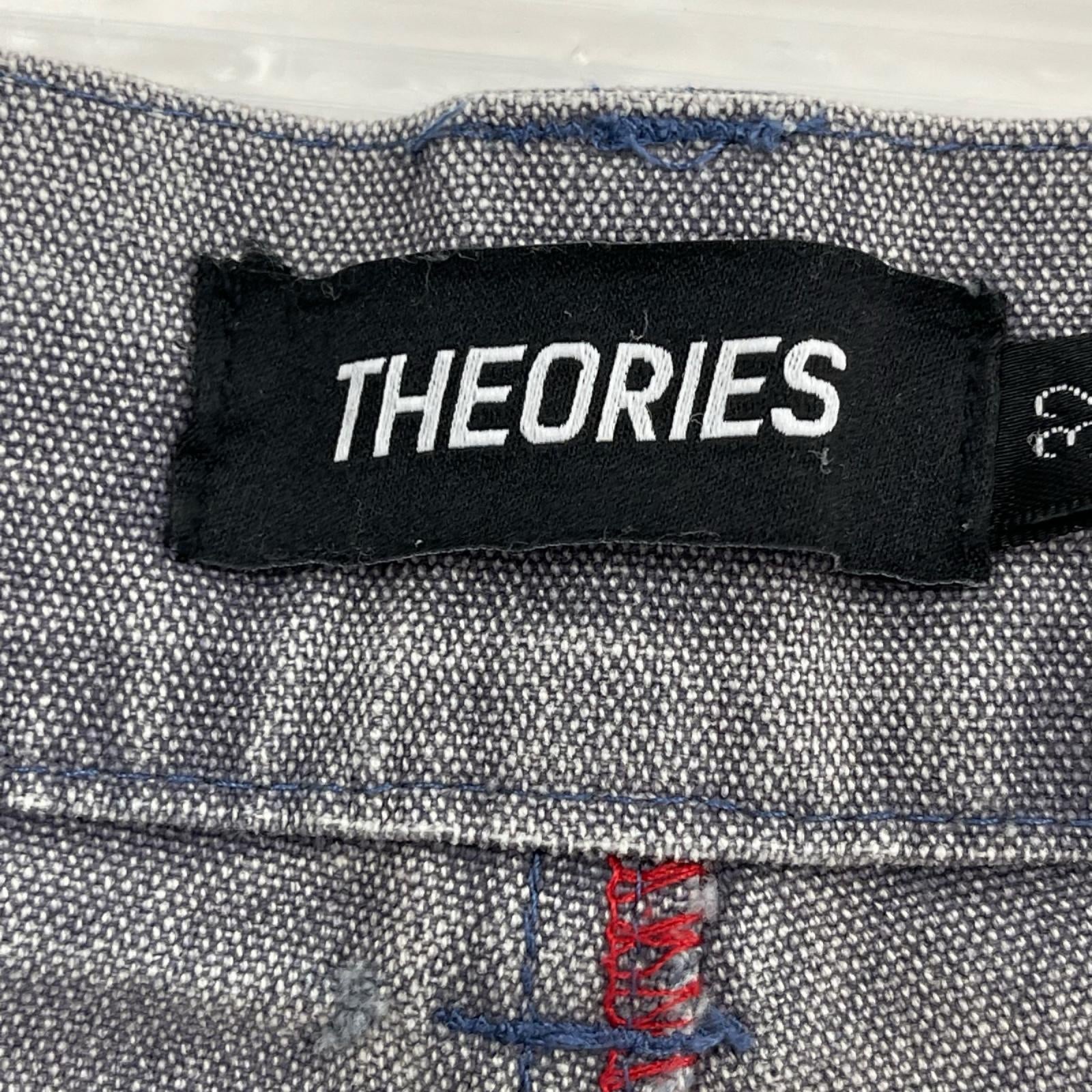 ショートパンツ THEORIES ﾃﾞﾆﾑ ﾊｰﾌﾊﾟﾝﾂ 刺繍 32 ネイビー