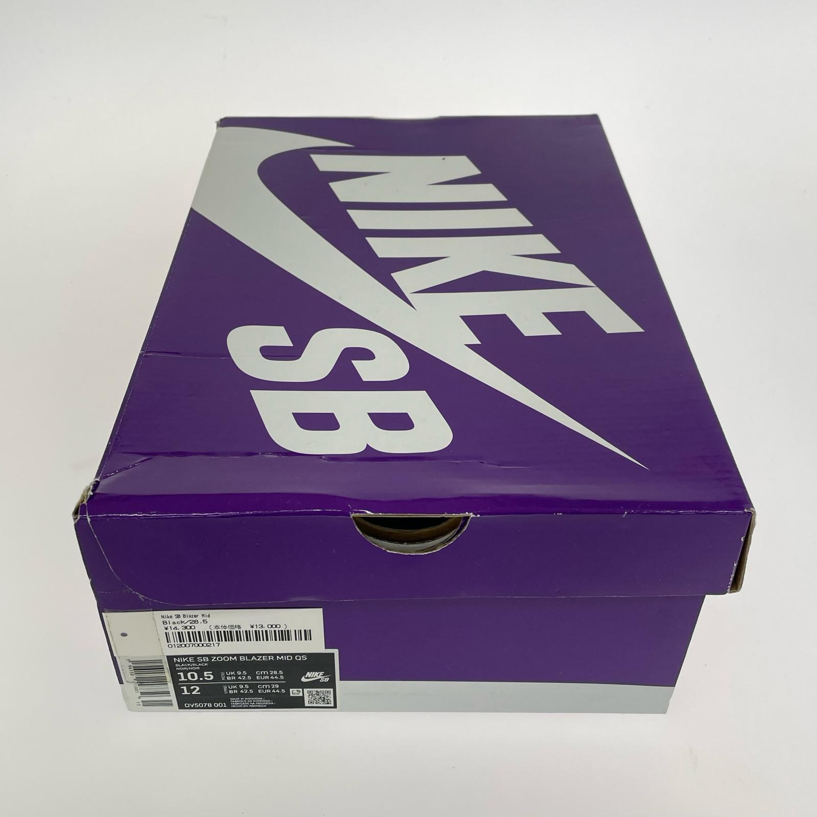 スニーカー SUPREME BLAZER MID US10.5 BLACK 28.5cm (US10 1/2 UK10 EU47) ブラック