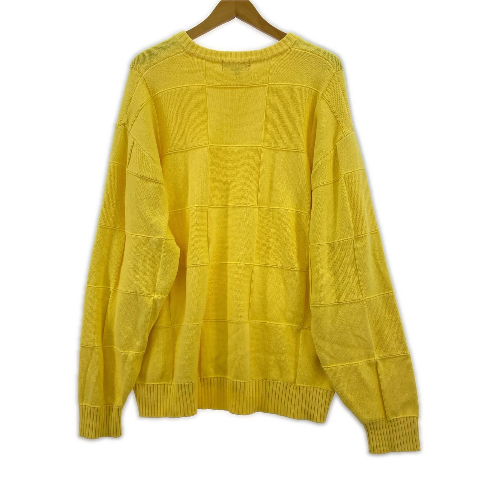 ニット Tonal Checkerboard Small Box Sweater L イエロー