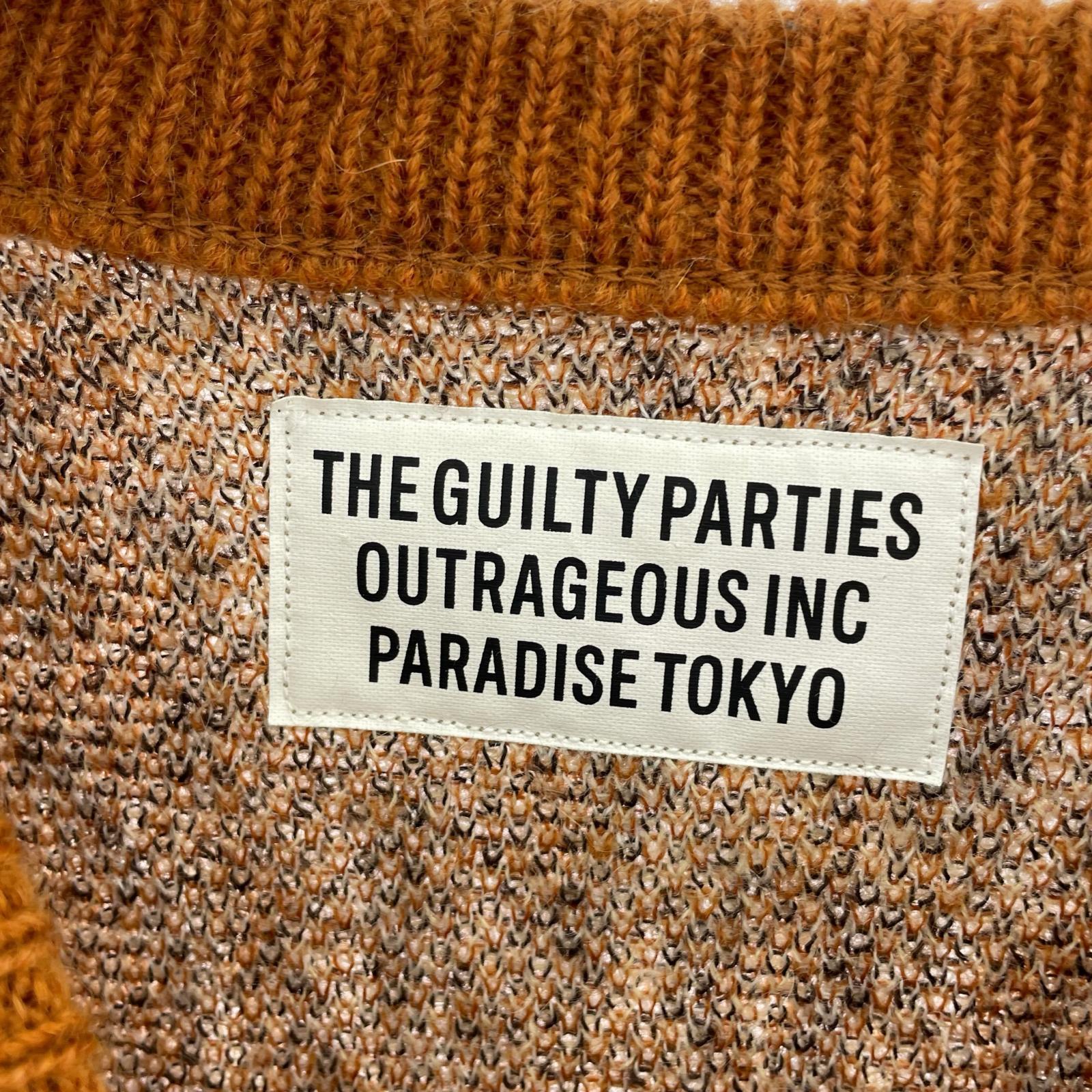 ニット WACKO MARIA LEOPARD MOHAIR CREW NECK SWEATER M 茶 M ブラウン