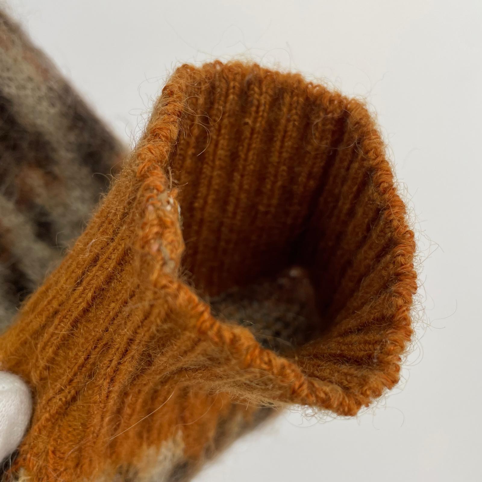 ニット WACKO MARIA LEOPARD MOHAIR CREW NECK SWEATER M 茶 M ブラウン
