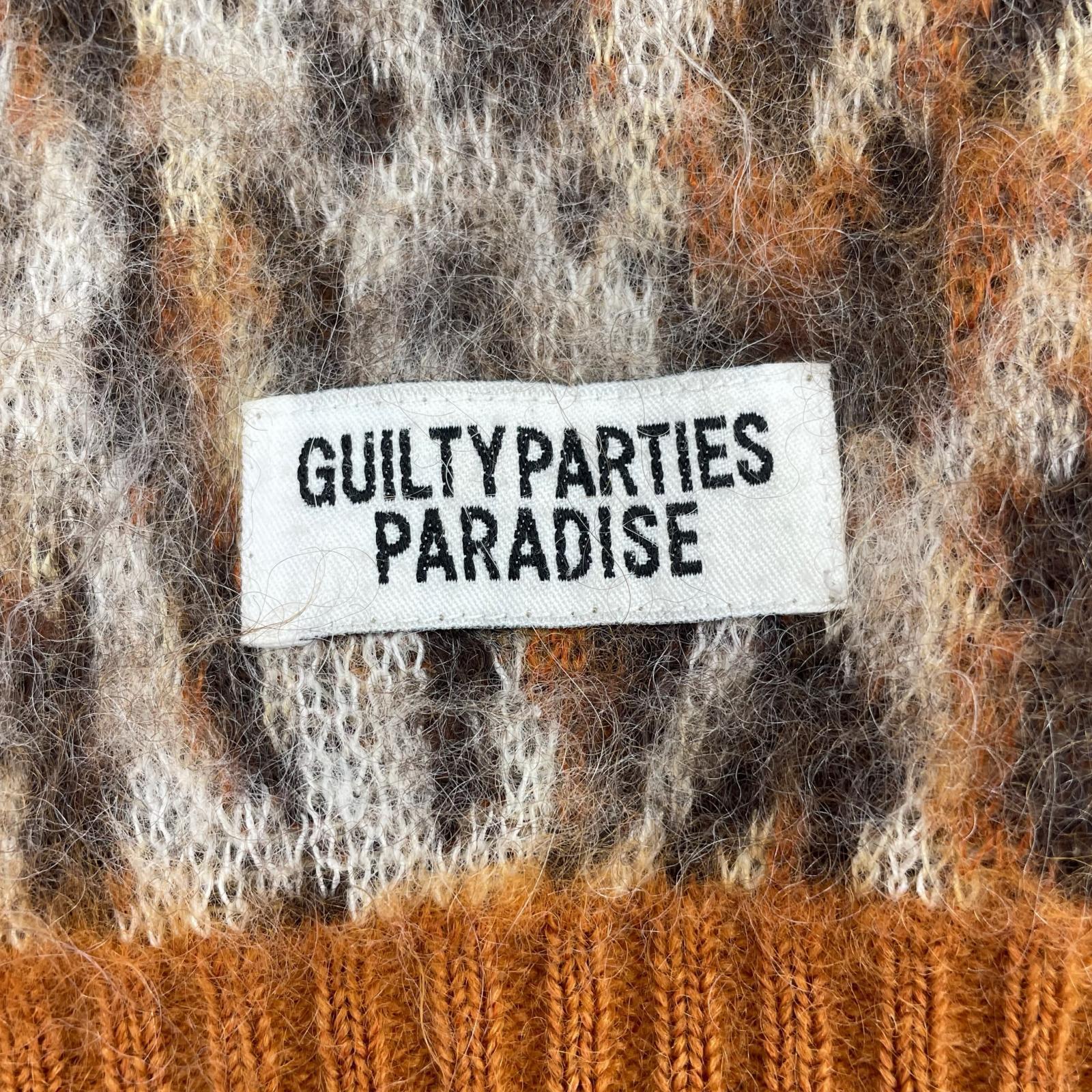 ニット WACKO MARIA LEOPARD MOHAIR CREW NECK SWEATER M 茶 M ブラウン