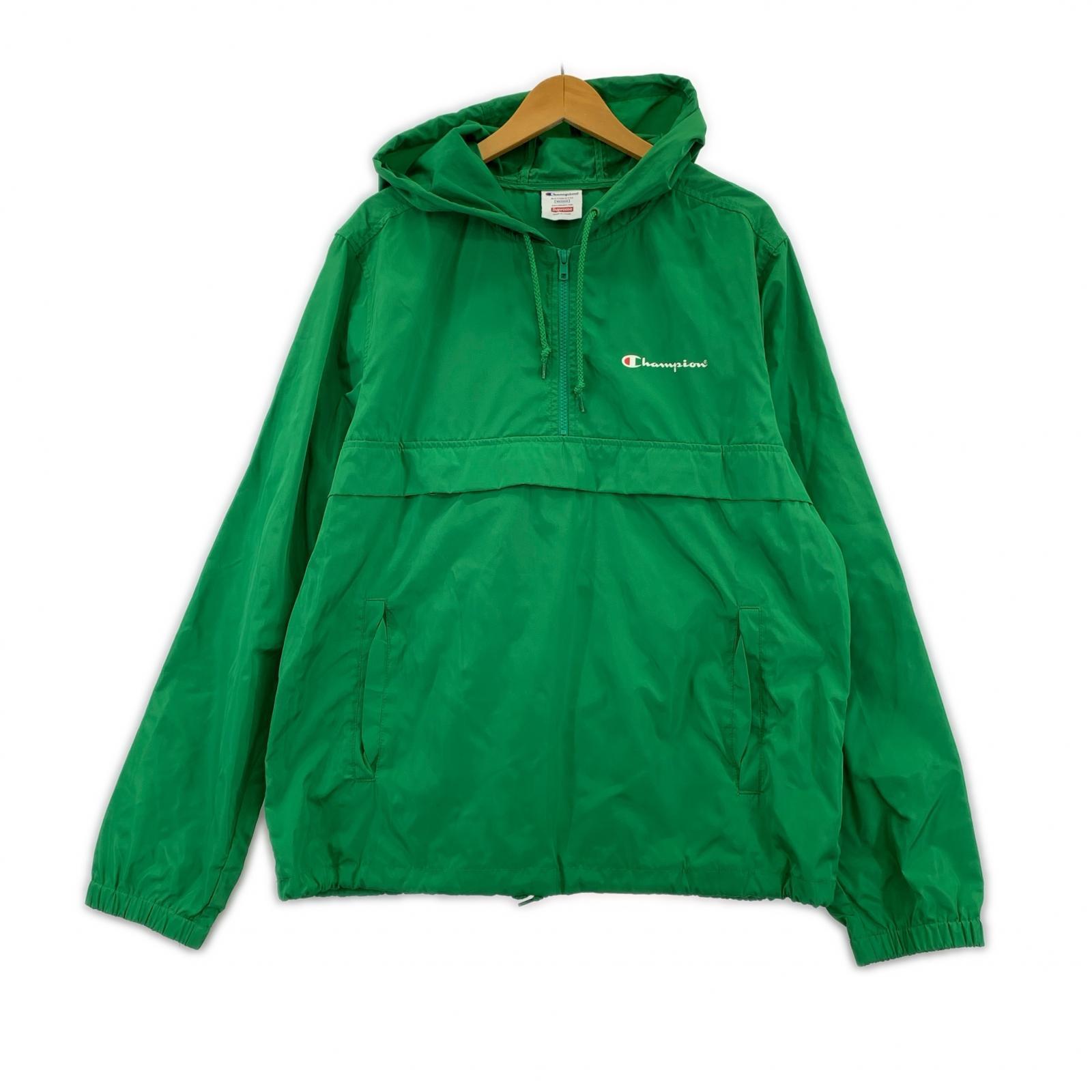 パーカー Champion Half Zip Windbreaker (M) 緑 M グリーン