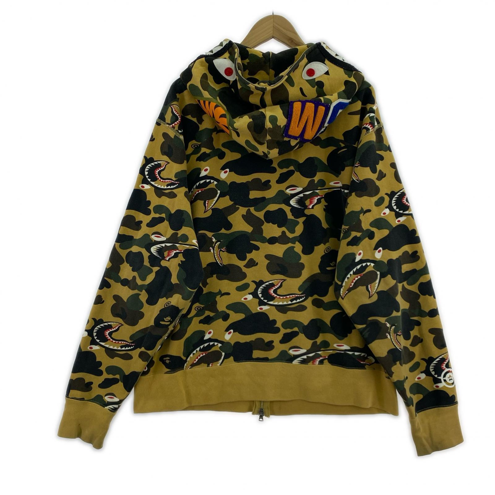 パーカー A BATHING APE 1st CAMO SHARK RELAXED ZIP HOODIE L L