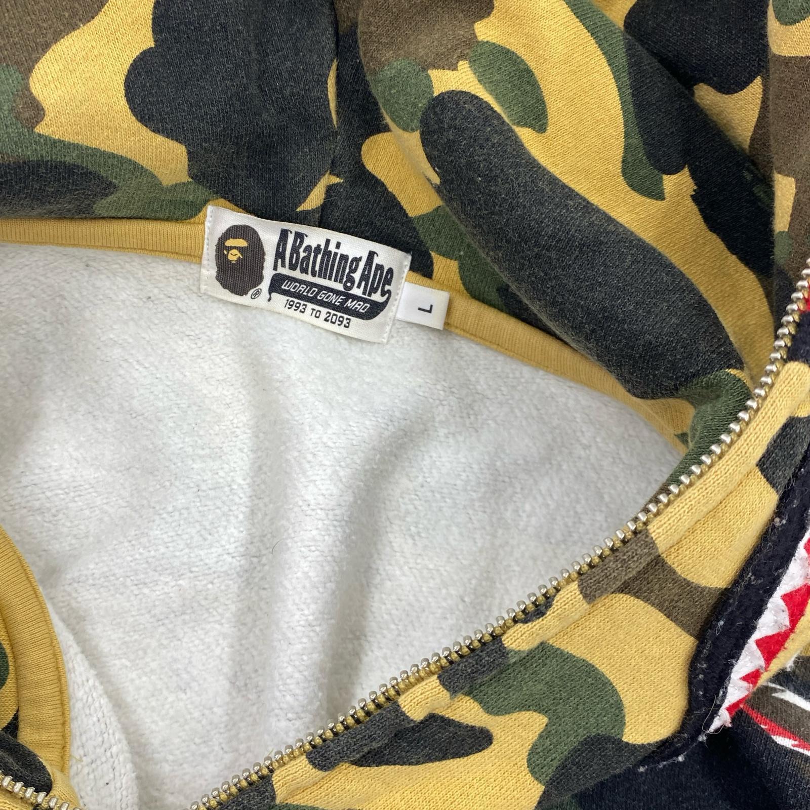 パーカー A BATHING APE 1st CAMO SHARK RELAXED ZIP HOODIE L L