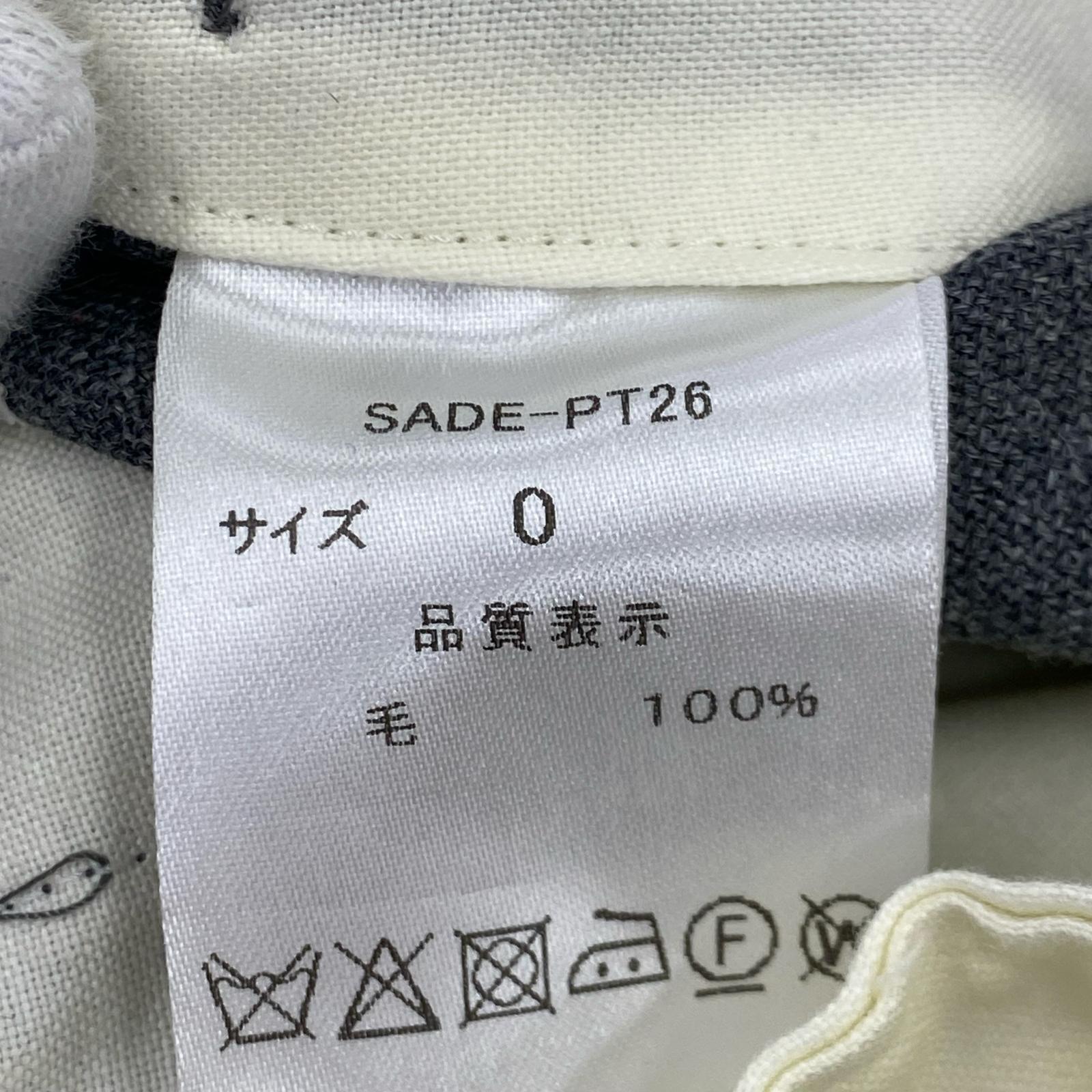 パンツ SADE PT26 ベルテッドデザイン ワイドストレートスラックス 0 グレー 0 グレー