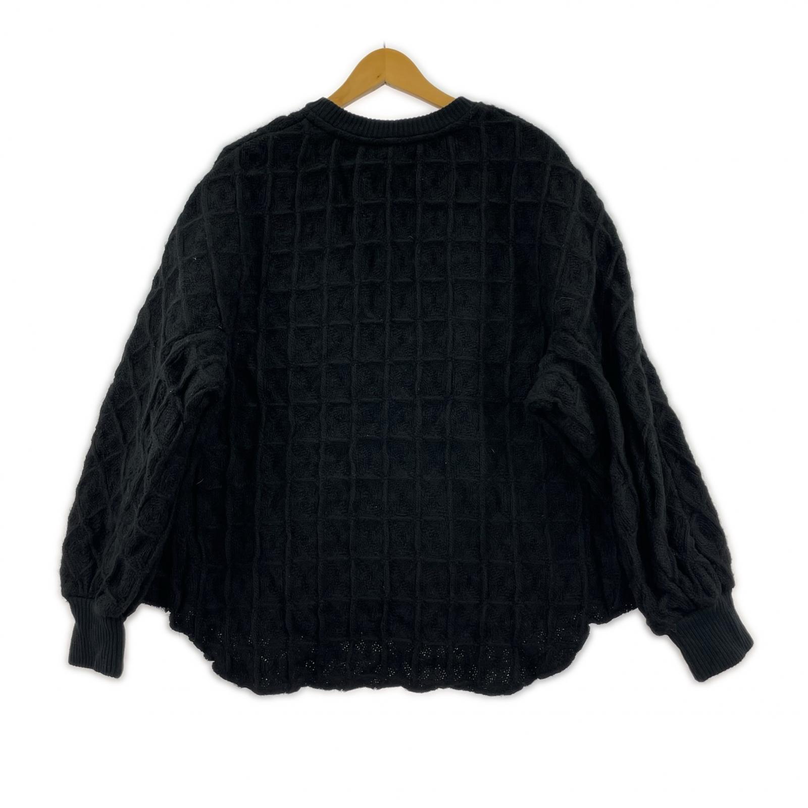 ニット TAAKK SUPER BIG WAFFLE PULLOVER BLK 2 2 ブラック