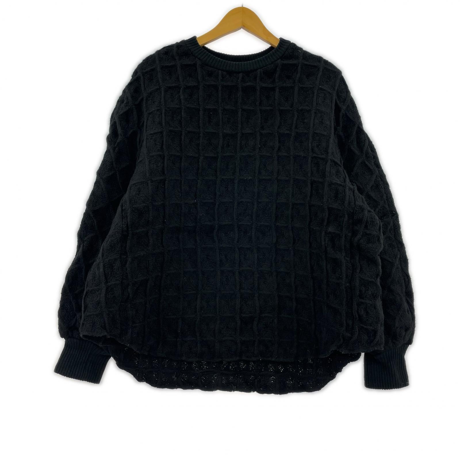 ニット TAAKK SUPER BIG WAFFLE PULLOVER BLK 2 2 ブラック